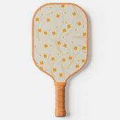Oranje Beige Retro Y2K 70s bloempatroon Pickleball Paddle (Voorkant)