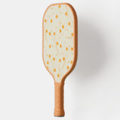 Oranje Beige Retro Y2K 70s bloempatroon Pickleball Paddle (Links)