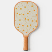 Oranje Beige Retro Y2K 70s bloempatroon Pickleball Paddle (Achterkant)