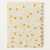 Oranje Beige Retro Y2K 70s bloempatroon Planner (Achterkant)