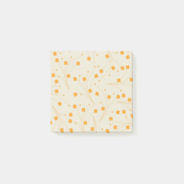 Oranje Beige Retro Y2K 70s bloempatroon Post-it® Notes