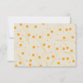 Oranje Beige Retro Y2K 70s bloempatroon RSVP Kaartje (Achterkant)