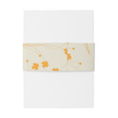 Oranje Beige Retro Y2K 70s bloempatroon Uitnodigingen Wikkel (Achterkant Voorbeeld)