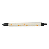 Oranje Beige Retro Y2K 70s bloempatroon Zwarte Inkt Pen (Voorkant)