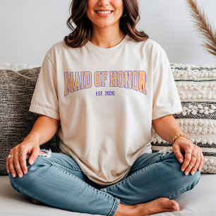 Oranje + Beige Streep Marineblauw GETUIGE T-shirt