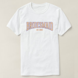 Oranje + Beige Streep Navy BRIDESMAID Bachelorette T-shirt