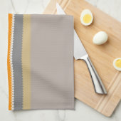 Oranje beige strepen theedoek (Quarter Fold)