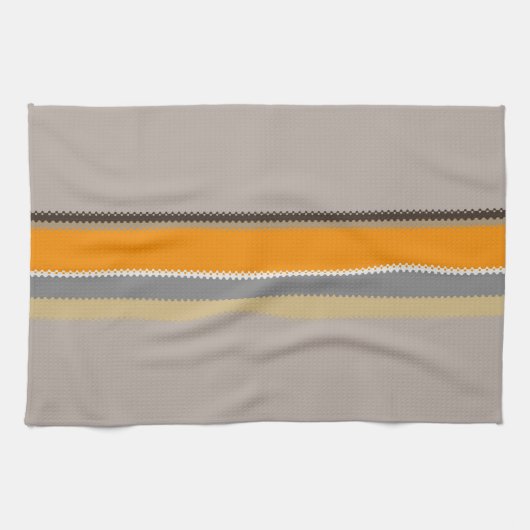 Oranje beige strepen theedoek (Horizontaal)