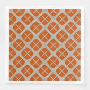 Oranje, beige, Taupe Mid Century Modern Patroon Servet