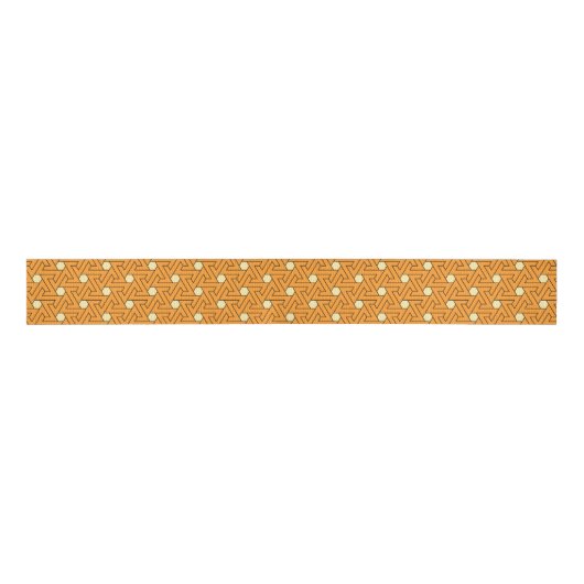 Oranje Beige Triple Spiral Arab Pattern Grosgrain Lint (Voorkant)