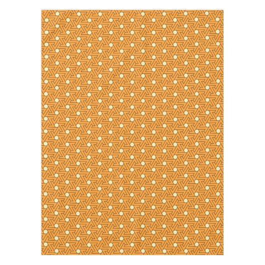 Oranje Beige Triple Spiral Arab Pattern Tafelkleed (Voorkant)