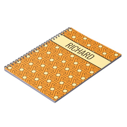  Oranje Beige Triskelion Egyptisch Patroon Notitieboek (Linkerzijde)