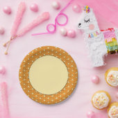  Oranje Beige Triskelion Egyptisch Patroon Papieren Bordje (Feest)