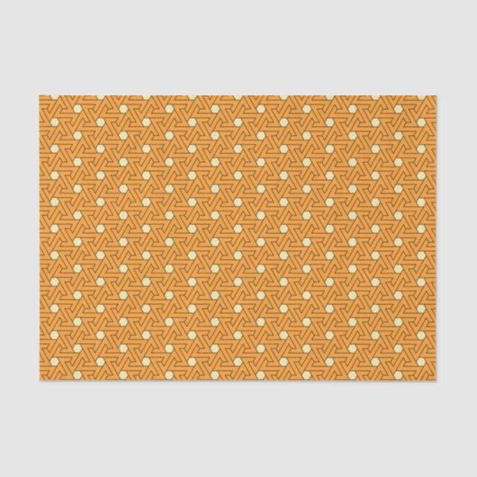  Oranje Beige Triskelion Egyptisch Patroon Tissuepapier (Voorkant)