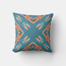 Oranje Beige Turquoise Crisscross Southwest Look Kussen