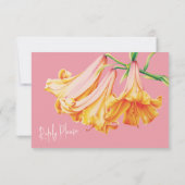 Oranje bel Afrikaanse lelie botanische kunst bruil RSVP Kaartje (Achterkant)