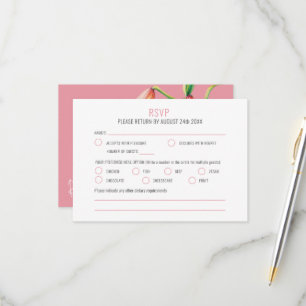 Oranje bel Afrikaanse lelie botanische kunst bruil RSVP Kaartje