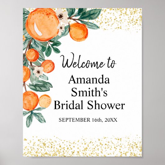 Oranje belangrijkste squeeze Bruidsmeisjesborrel w Poster (Voorkant)