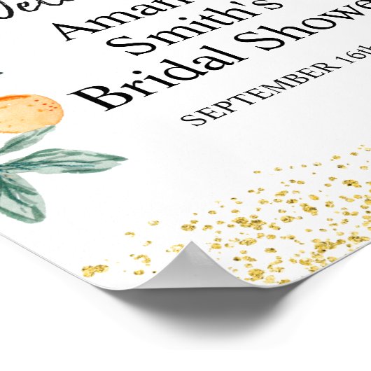 Oranje belangrijkste squeeze Bruidsuitnodiging wel Poster (Hoek)