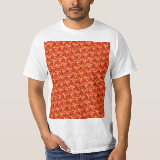Oranje bellenpatroon t-shirt (Voorkant)