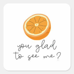 Oranje ben je blij me te zien? vierkante sticker