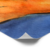 Oranje Bengalen Waterverf Poster kunst afdrukken (Hoek)