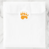 Oranje Beren poot Ronde Sticker (Tas)