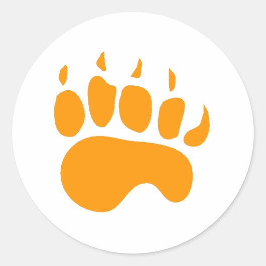 Oranje Beren poot Ronde Sticker (Voorkant)
