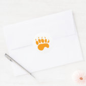 Oranje Beren poot Ronde Sticker (Envelop)