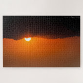 Oranje Berg Zonsondergang Puzzel (Horizontaal)