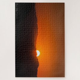 Oranje Berg Zonsondergang Puzzel
