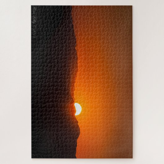 Oranje Berg Zonsondergang Puzzel (Verticaal)