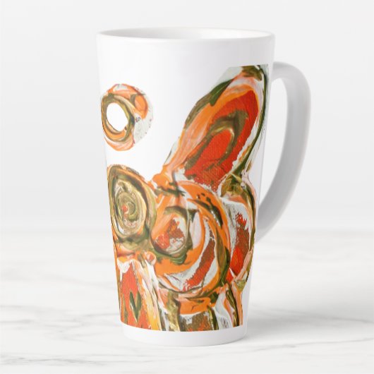 Oranje Beschermengel Aangepaste Latte Koffiemok Ko Mok (Rechterhoek)
