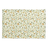 Oranje bessen en bladeren op crème - patroon. kussensloop (Achterkant)