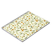 Oranje bessen en bladeren op crème - patroon. notitieboek (Linkerzijde)