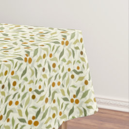 Oranje bessen en bladeren op crème - patroon. tafelkleed