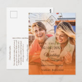 Oranje bestemmingsuithuwde homoseksuele bruiloft briefkaart (Voorkant / Achterkant)