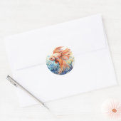 Oranje Beta vis onder water Ronde Sticker (Envelop)