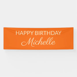 Oranje bewerkbare kleur Happy Birthday Name Banner