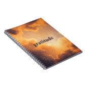 Oranje bewolkte esthetische dankbaarheidsdagboek notitieboek (Rechterzijde)