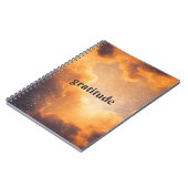 Oranje bewolkte esthetische dankbaarheidsdagboek notitieboek (Linkerzijde)