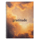 Oranje bewolkte esthetische dankbaarheidsdagboek notitieboek (Voorkant)