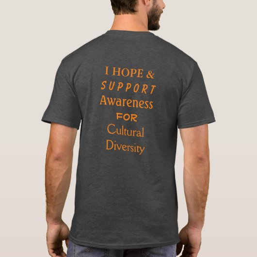 Oranje bewustmaking inzake culturele diversiteit R T-shirt (Achterkant)