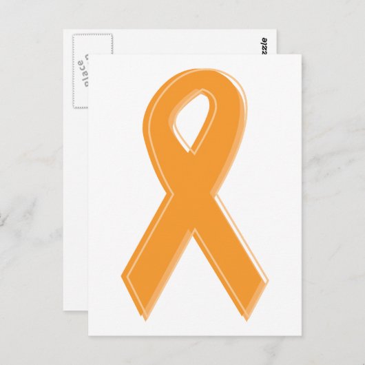 Oranje bewustmakingslint briefkaart (Voorkant / Achterkant)