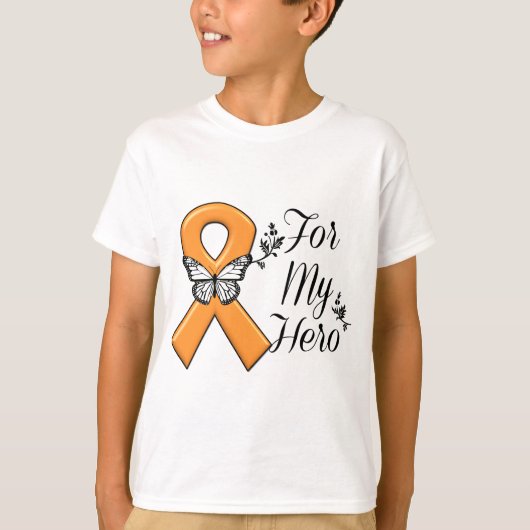 Oranje bewustmakingslint voor mijn heldhaftige t-shirt (Voorkant)