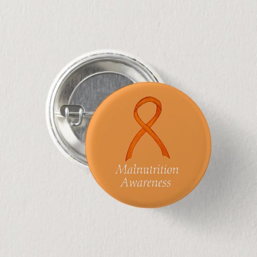 Oranje bewustwording van ondervoeding - Aangepaste Ronde Button 3,2 Cm (Voorkant /achterkant)