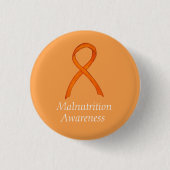 Oranje bewustwording van ondervoeding - Aangepaste Ronde Button 3,2 Cm (Voorkant)