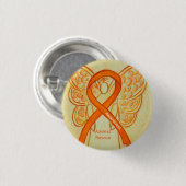 Oranje bewustzijn bij dierenredding Ribbon Angel P Ronde Button 3,2 Cm (Voorkant /achterkant)