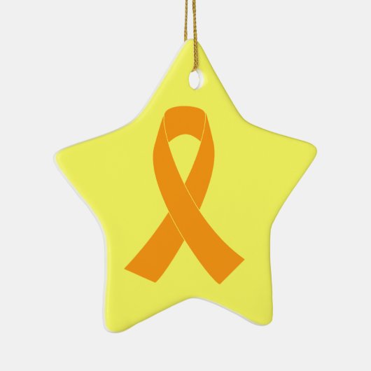 Oranje bewustzijn Koolstof - Leukemie, MS Keramisch Ornament (Rechts)