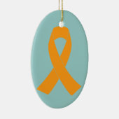 Oranje bewustzijn Koolstof - Leukemie, MS Keramisch Ornament (Rechts)
